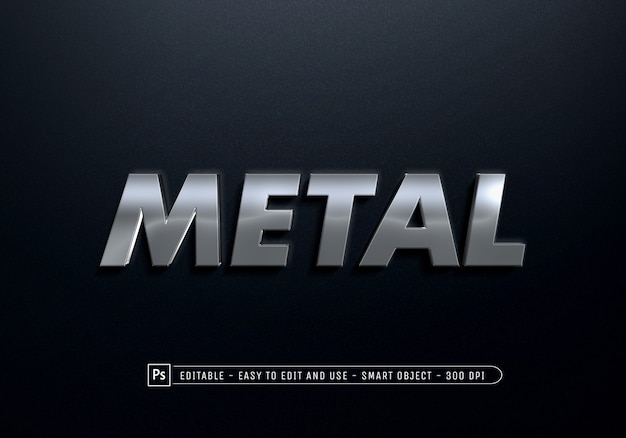 Close up on metal text style effect template