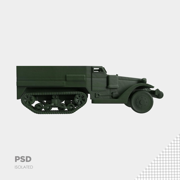 close up on military car 3d isolated premium psd