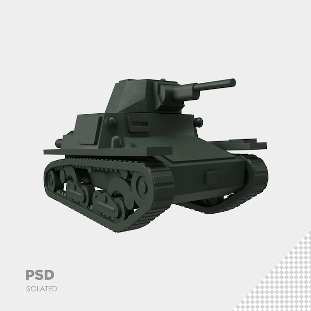 close up on military tank 3d isolated premium psd