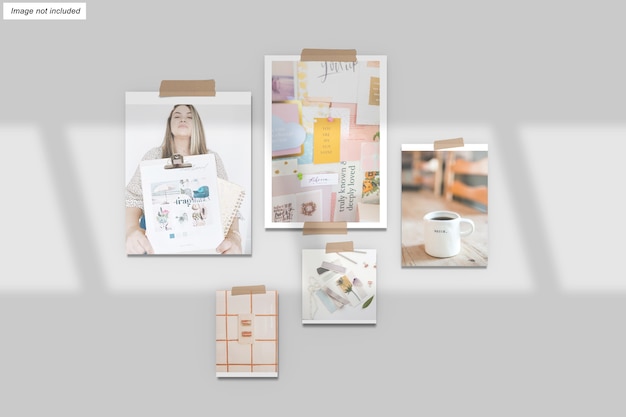 Close up on Moodboard Mockup Isolated