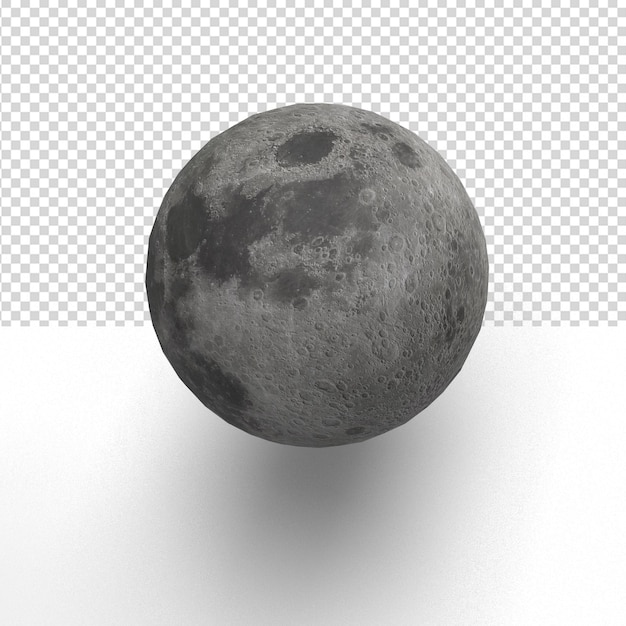 Close up on a moon in 3d rendering isolated