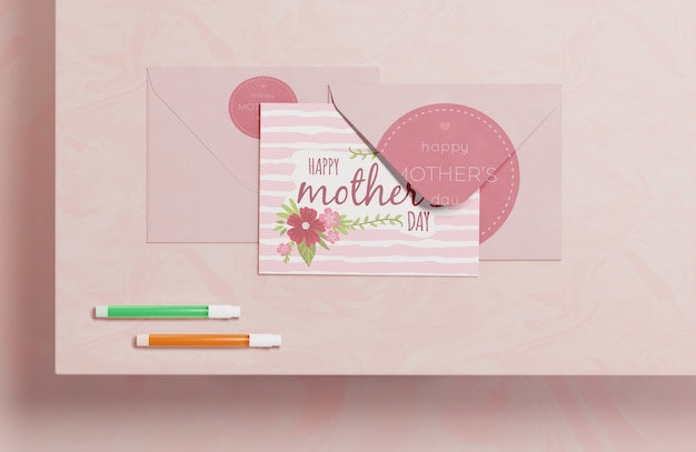 Close-up mothers day greeting card