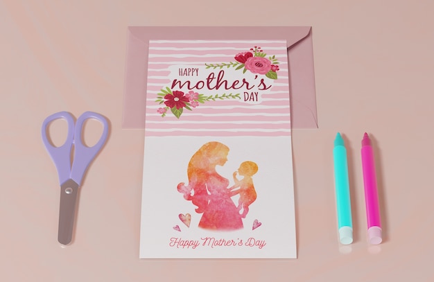 Close-up mothers day greeting card