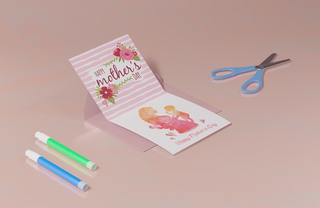 Close-up mothers day greeting card