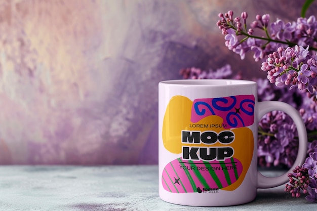 PSD close up on mug mockup design