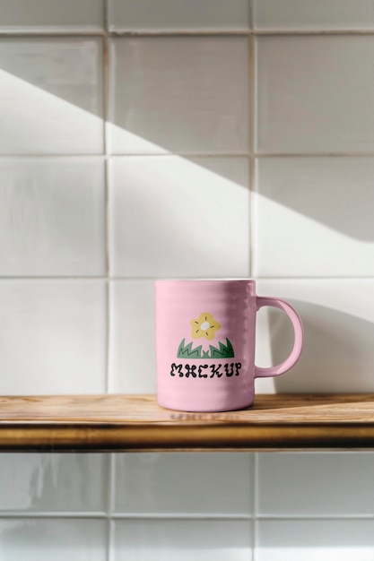 Close up  on mug mockup design