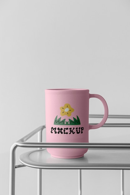 Close up  on mug mockup design