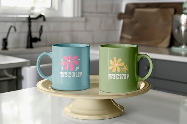 Close up  on mug mockup design