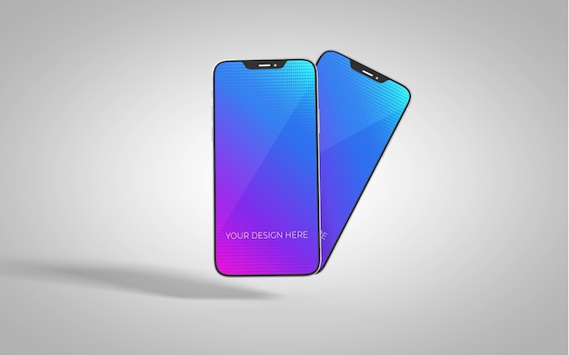 Close up on new smartphone mockup isolated