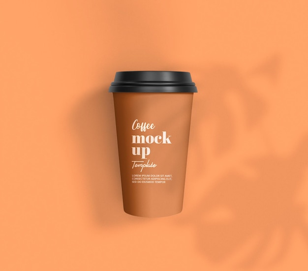 Close up on packaging of coffee cup mockup