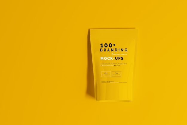 PSD close up on packaging of doypack standup pouch mockup