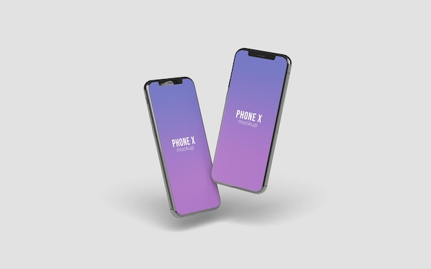 Close up on phone mockup design isolated