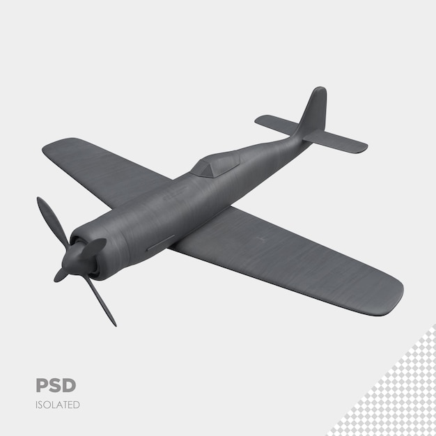 Close up on plane 3d isolated premium ps