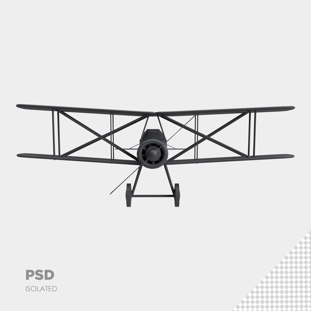 close up on plane 3d isolated premium psd