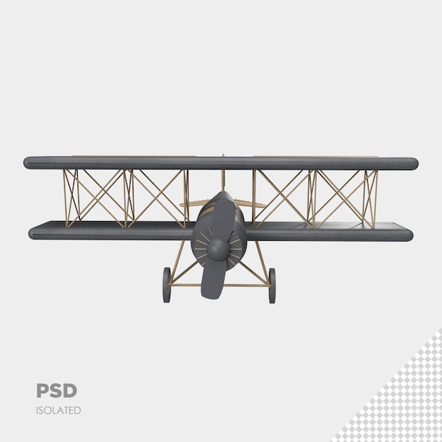 close up on plane 3d isolated premium psd