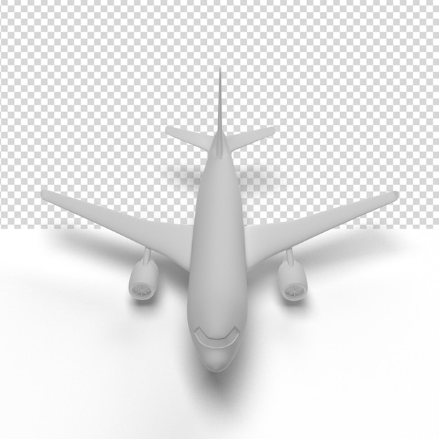 Close up on a plane in 3d rendering isolated