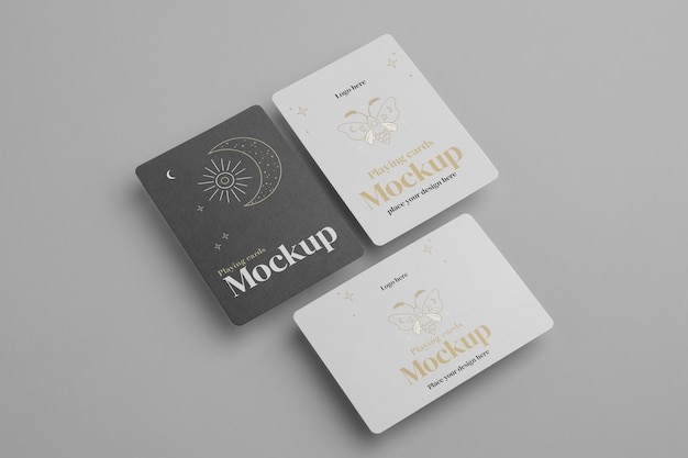 Close up on playing cards mockup