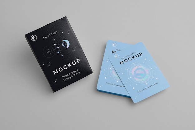 Close up on playing cards mockup