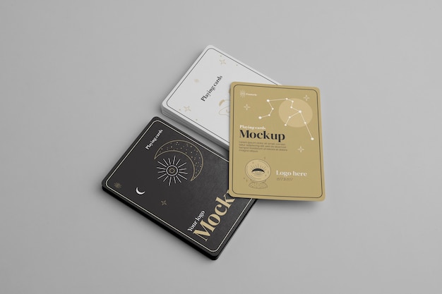 Close up on playing cards mockup