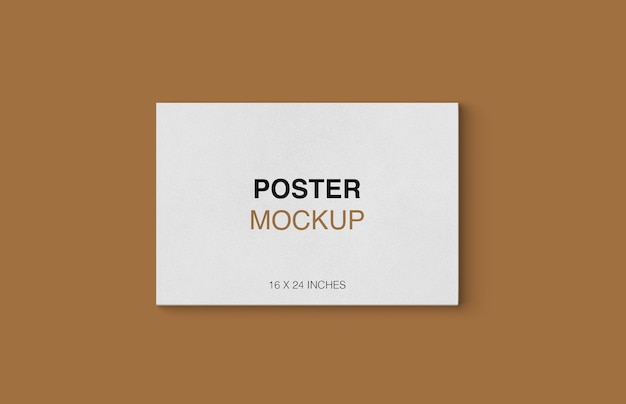 Close up on poster mockup isolated