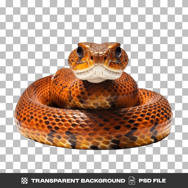 PSD close up of a python snake isolated on transparent background