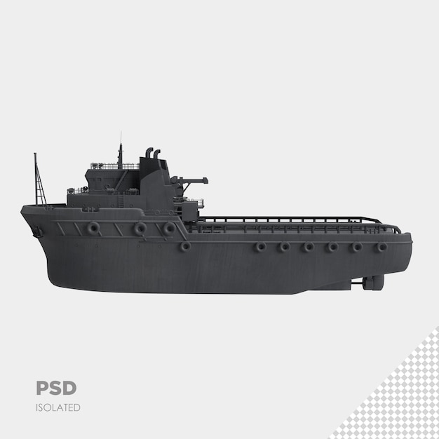 Close up on ship 3d isolated premium psd