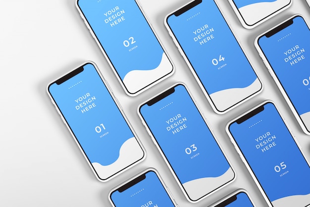 Close up of smart phones mockup