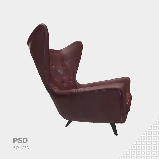 Close up on sofa chair 3d isolated premium psd