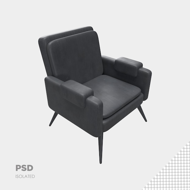 Close up on sofa chair 3d isolated premium psd