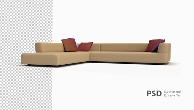 Close up on sofa isolated