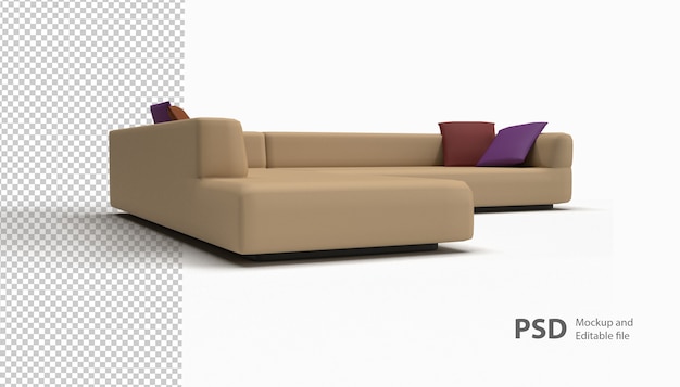 Close up on sofa isolated