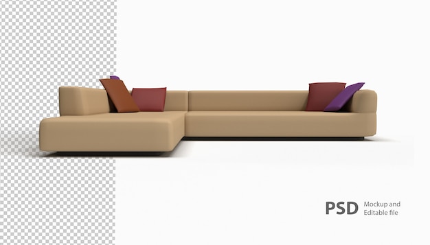 Close up on sofa isolated