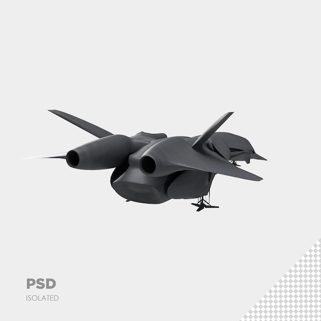 close up on spaceship 3d isolated premium psd