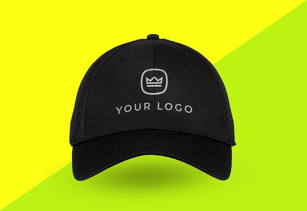 Close up on Sports Cap Logo Mockup Isolated