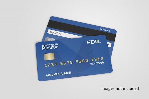 Close up on Standing Credit Cards Mockup