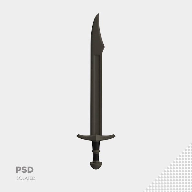 close up on sword isolated rendering