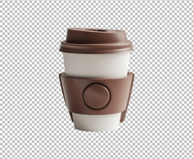 Close up takeout coffee cup isolated on transparent background Ai generative