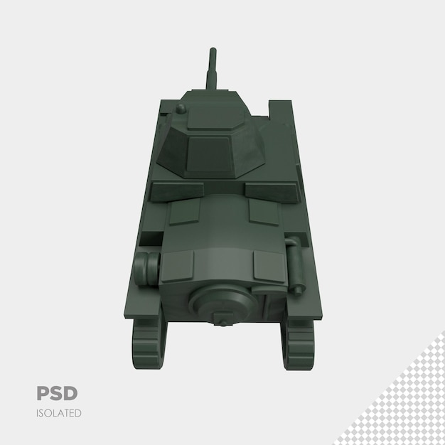 Close up on tank 3d isolated premium psd