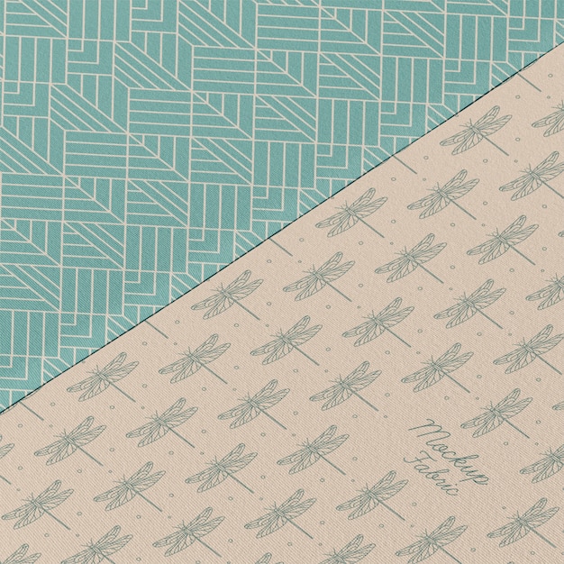 Close up on textile material mockup