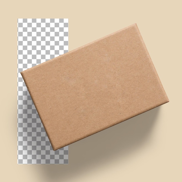 PSD close up view blank brown christmas gift box