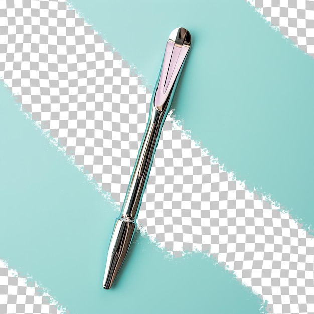 Close up view of a metal dental instrument on a table