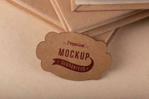 Close up on vintage label mockup