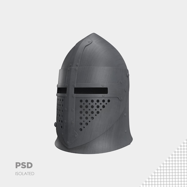 Close up on warrior helmet 3d isolated premium psd