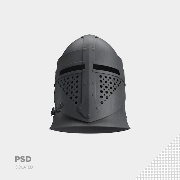 Close up on warrior helmet 3d isolated premium psd