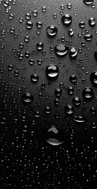 PSD a close up of water droplets on a black background