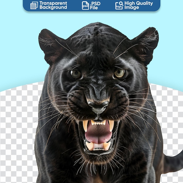 Close Up of a Wild Animal Half Body View of an Agressive Black Panther