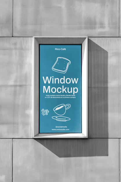 Close up on window mockup