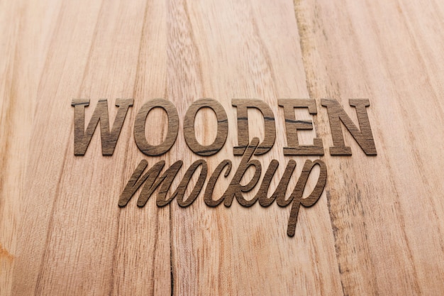 Close up on wood texture mockup