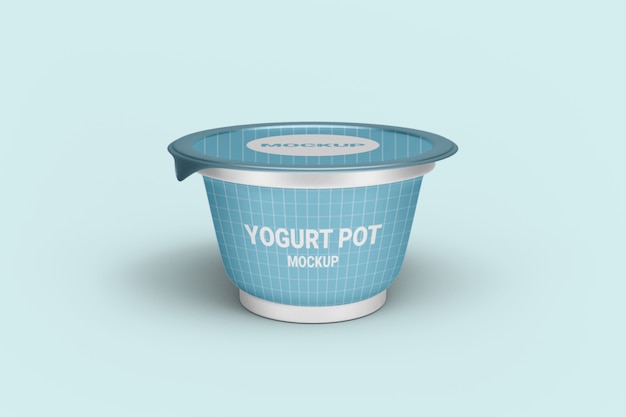 PSD close up on yogurt packaging mockup