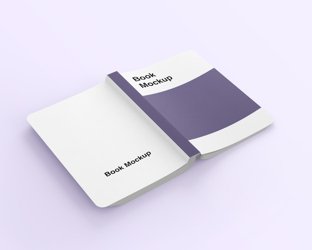 Closed and open cover book mockup